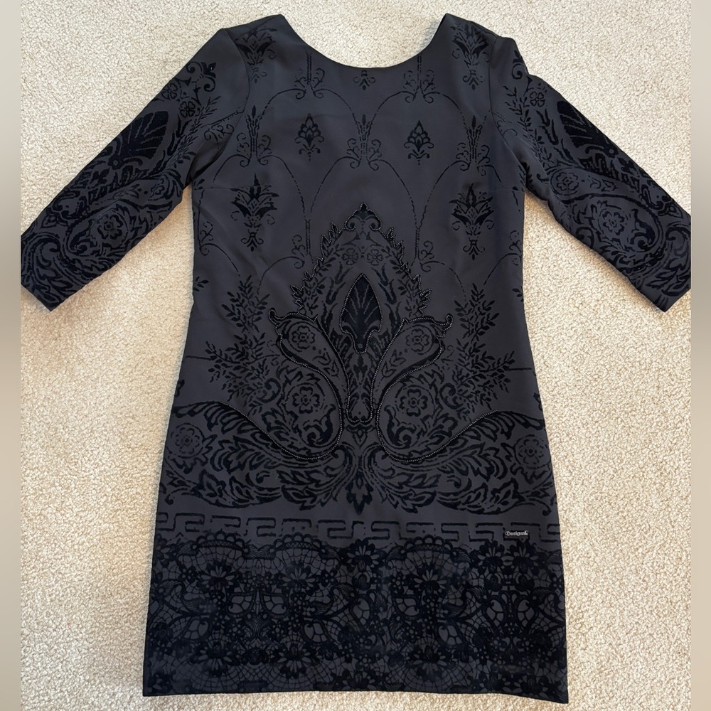 Desigual Black Shift Dress Size 4
